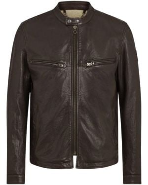 Belstaff Raceway Dark Leather Jacket Material_Real_Leather - Black