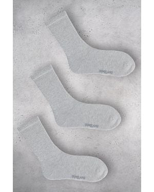Grimelange 3-Pack Knit Crew Socks - Grey