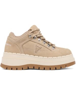 Windsor Smith Windsorsmith Dames Sand Brown Suede Chunky Platform Sneakers Trainers - Naturel