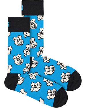 Happy Socks Novelty Dog Design - Blue