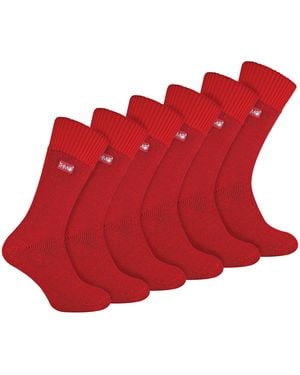 THMO 6 Paar Zachte Ademend Thermosokken - Rood