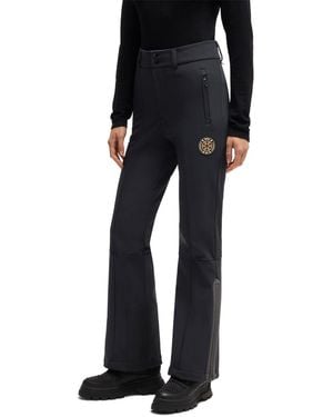 BOSS Kern Ski Solid Patterned Flared Ski Trousers - Black