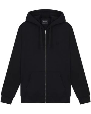 Lyle & Scott Tonal Eagle Jet Zip Through Hoodie Cotton - Blue