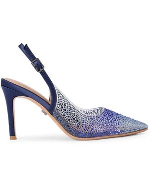 Carvela Kurt Geiger Positano Vinyl Sling Back Heels - Blue