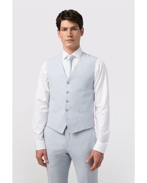 Alexandre Silver Label Single Breasted Five Button V-Neck Tailored Suit Waistcoat - White