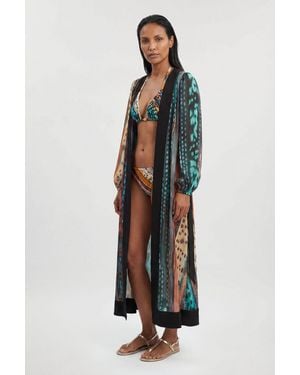Karen Millen Linear Animal Printed Beach Cover Up - Multicolour