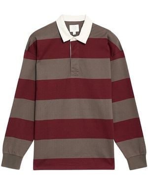 Secret Label Striped Long Sleeve Rugby Shirt - Red