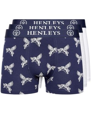 Henleys Lionwing Boxers 3Pk - Blue