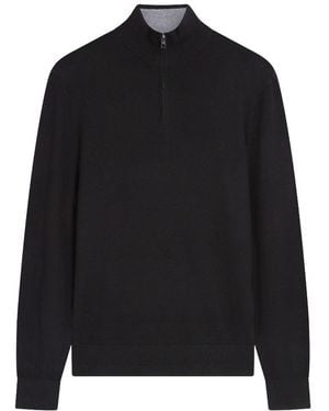 Ted Baker Limehas Merino Core Half Zip Jumper Wool - Black