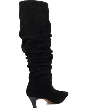 Dune Dune Saunders Leren Zwarte Hak Kniehoge Laarzen