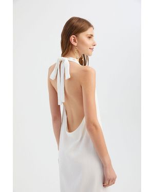 Hiccup Halter Neck Backless Midi Dress - White