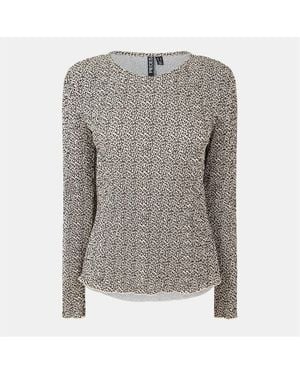 Pieces Relaxed Fit Short Sleeve Crew Neck Blouse - Grey