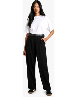 Boohoo Tailored Barrel Leg Trouser - Black