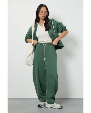 Boohoo Contrast Drawcord Oversized Hoodie Tracksuit - Green