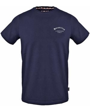 Aquascutum Regular Fit Crew Neck Short Sleeve T-Shirt - Blue