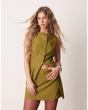 ASOS Tailored Slash Neck Waistcoat - Green