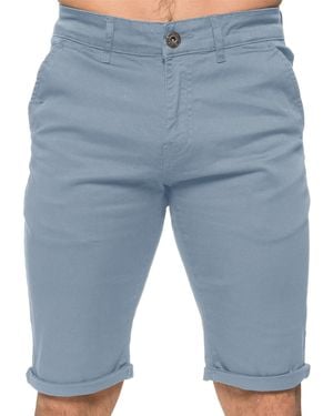 Enzo Slim Fit Stretch Chino Shorts - Blue