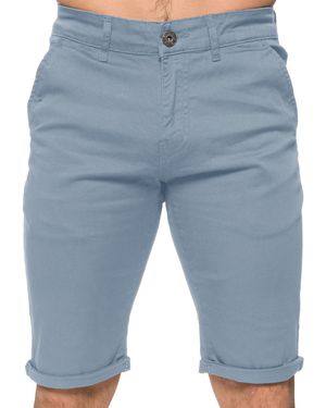 Enzo Slim Fit Stretch Chino Shorts - Blue