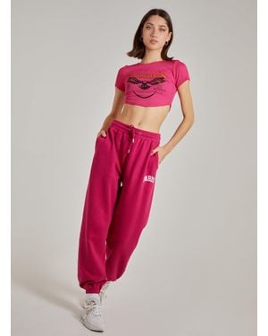Pink Vanilla Cropped Ribbed Band Tee - Pink