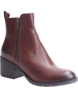 Hush Puppies Helena Leather Boots - Purple
