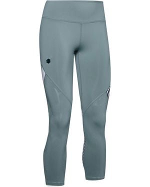 Under Armour Rush Embossed Shine Crop Leggings Tight 1351717 396 - Blue