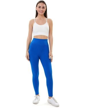 Lookus Zelal Ribbed Leggings - Blue
