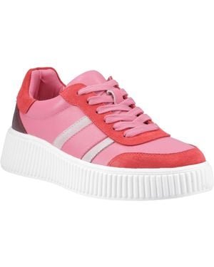 Hush Puppies Holly Suede Fuchsia Trainers - Pink