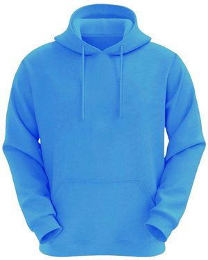 VR2 Denim Plain Hoodie Long Sleeve Pullover - Blue