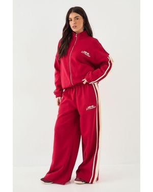 DSGN Studio Oversized Wide Leg Jogger - Red