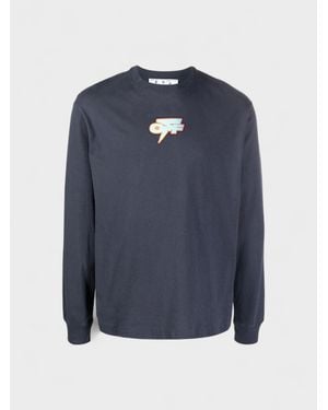 Off-White c/o Virgil Abloh Degrade Thund Skate L/S Tee Outerspace - Blue