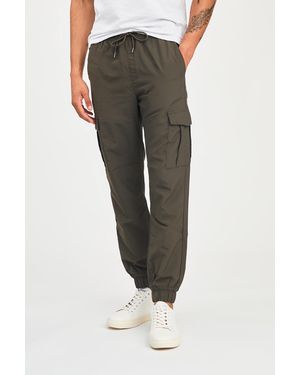Tokyo Laundry Nylon Drawstring Cargo Trousers - Green