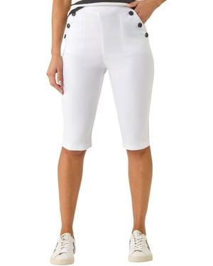 Roman Buttoned Pocket Cropped Shorts - White