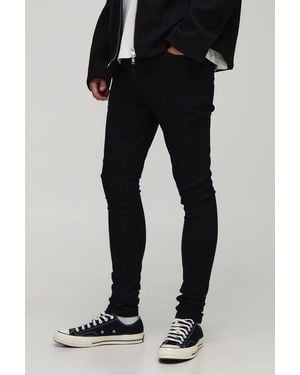 BoohooMAN Super Skinny Washed Jeans - Black