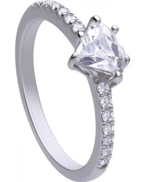 Diamonfire 6121151082160 Ladies Ring Sterling - Metallic