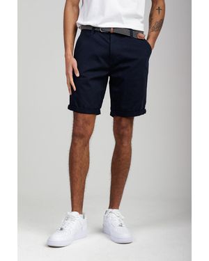 Kensington Eastside Cotton Belted Chino Shorts - Blue