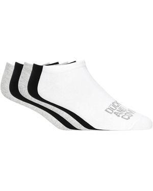 Duck and Cover Fubel Trainer Socks (Pack Of 5) - White
