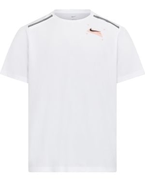 Nike Miler Graphic Short Sleeve Running T-Shirt - White