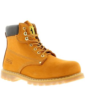 Tradesafe New /Gents Tan Lace Up Steel Toe Cap Safety Boots - Orange