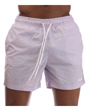 HUGO Contrast Logo Swim Shorts - Purple