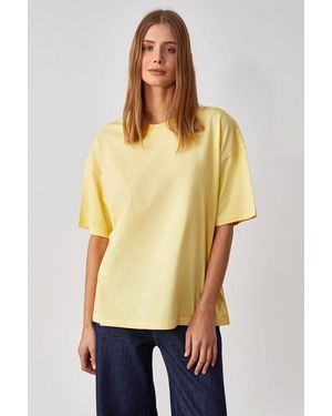 Grimelange Oversized Crew Neck T-Shirt - Natural