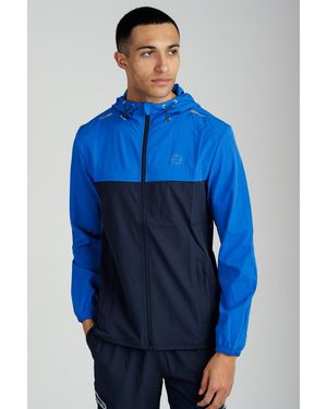 Foray Zip Through Multi Tonal Hooded Sports Jacket - Blue