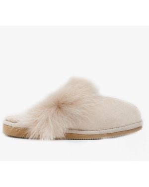 Shepherd Evelina Sheepskin Mules Honey - White