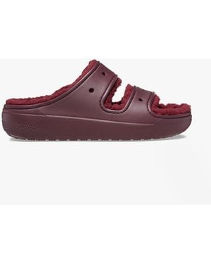 Crocs™ 207446-6Wd Classic Cozzzy Sliders Dark Cherry - Red