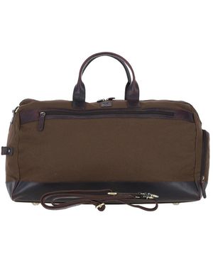 Fenland Sheepskin Exquisite Real Leather X Canvas Holdall - Brown