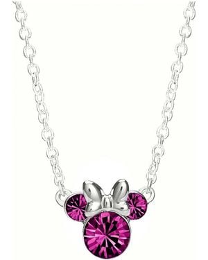 Disney N902352Roctl-18-Ph Ladies Birthstone Necklace Sterling - White