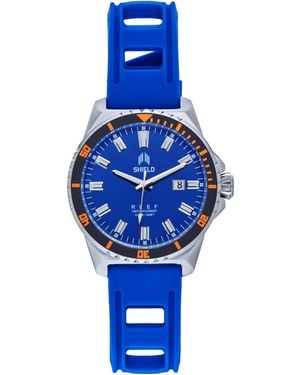 Shield Reef Strap Watch W/Date - Blue