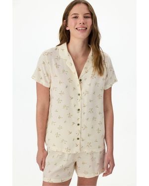 Penti Bloom Shirt Shorts Pyjama Set - Natural