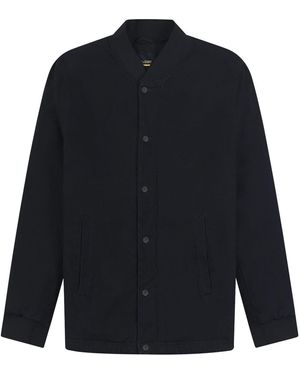 Lyle & Scott Collared Bomber Jacket (Dark) Cotton - Blue