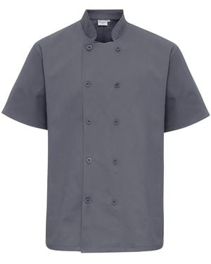 PREMIER Short-Sleeved Chef Jacket (Steel) - Grey