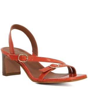 Dune Jia Leather Open Toe Strappy Sandals - Brown